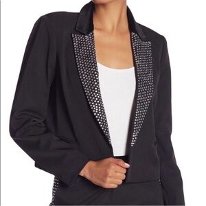 Walter Baker Hunter blazer rhinestone crystal embellished velvet collar